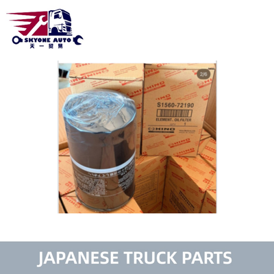 S1567-72190 15607-1290 156130-EV030 Filtro de óleo para HINO 500 KOBELCO SANY Peças de camião japonesas de alta qualidade
