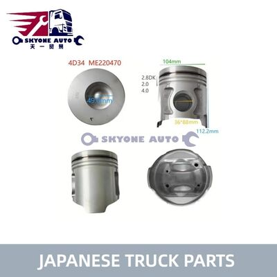 Peças de caminhão japonesas ME220470 Conjunto de pistão para caminhão MITSUBISHI CANTER 4D34 4D34T Peças de caminhão ISUZU