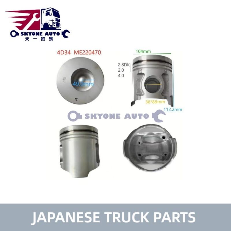 Peças de caminhão japonesas ME220470 Conjunto de pistão para caminhão MITSUBISHI CANTER 4D34 4D34T Peças de caminhão ISUZU